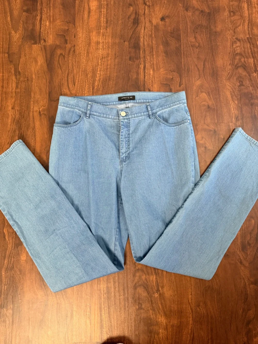 Lafayette 148 Light Blue Straight-Leg Jeans - Picture 3 of 8